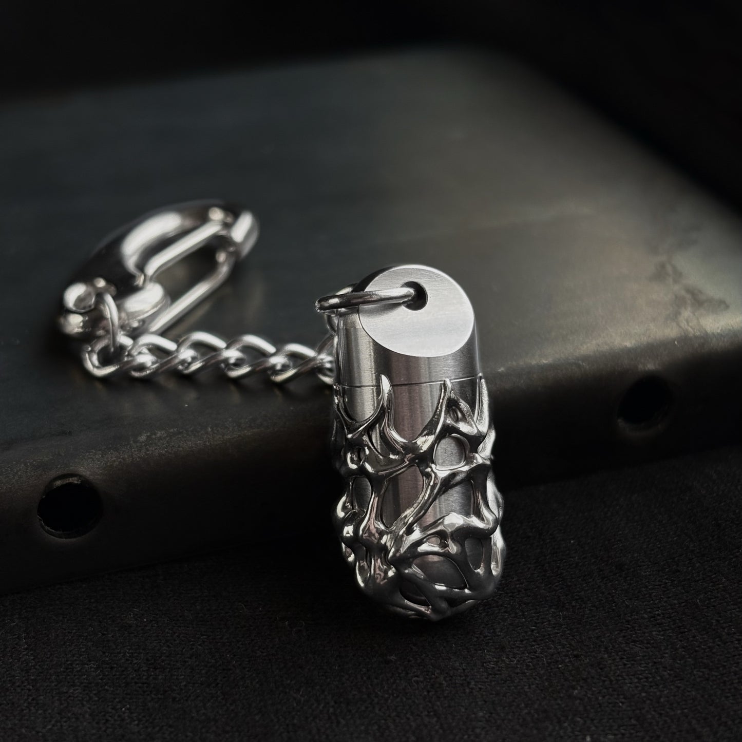 Titanium Pill Case Keychain